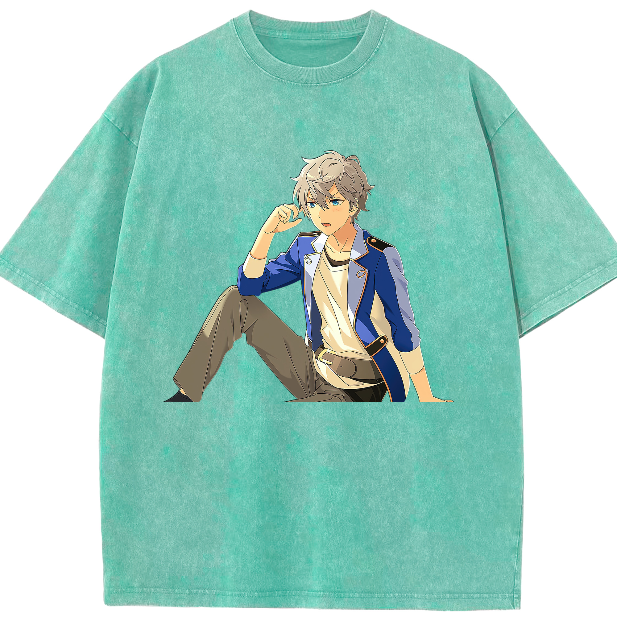（画像用） あんさんぶるスターズ! Ensemble Stars 綿100% ヴィンテージ風 半袖Tシャツ（フロントプリント）